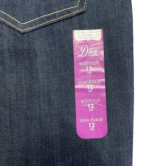 Old Navy Dark Blue/Indigo Boot-Cut Women’s Jeans Size 12 Long Mid Rise - Picture 6 of 9